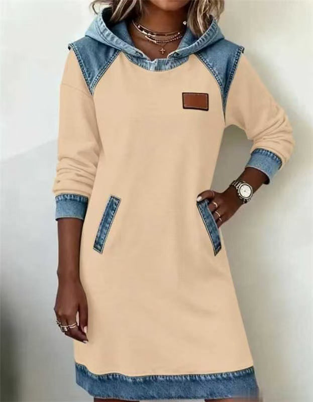 CarmenDenim™ | Vestido Sudadera con Capucha Vaquera