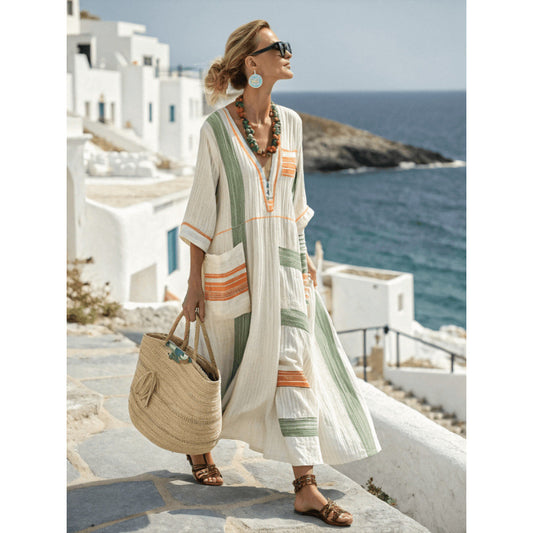 AmalfiMed™ | Kaftan Maxi Mediterráneo
