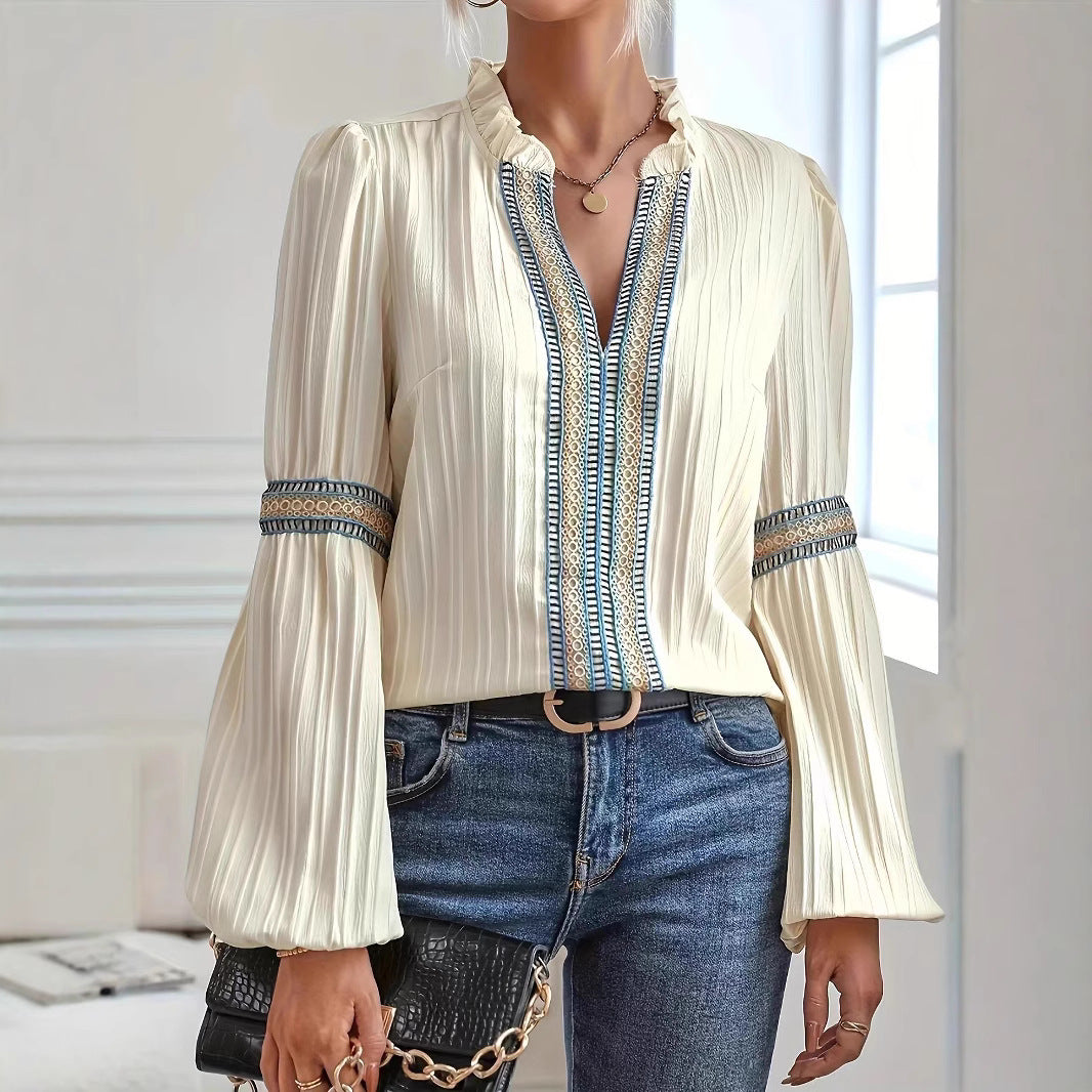 LuciaFrill™ | Blusa Campana Bordado Étnico