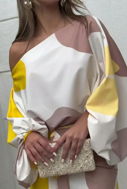 ValeriaFlecos™ | Conjunto Asimétrico Estampado con Flecos
